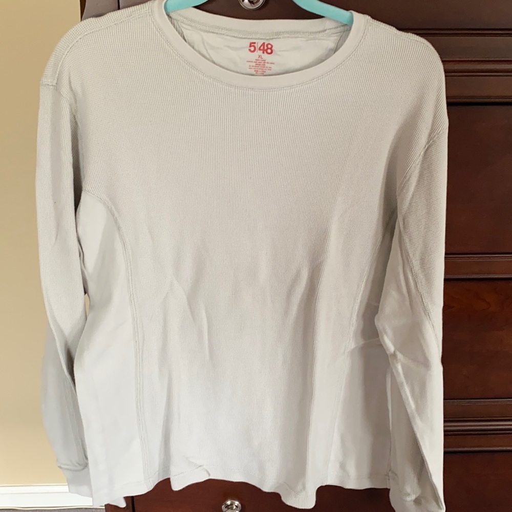 Gray long sleeve waffle shirt